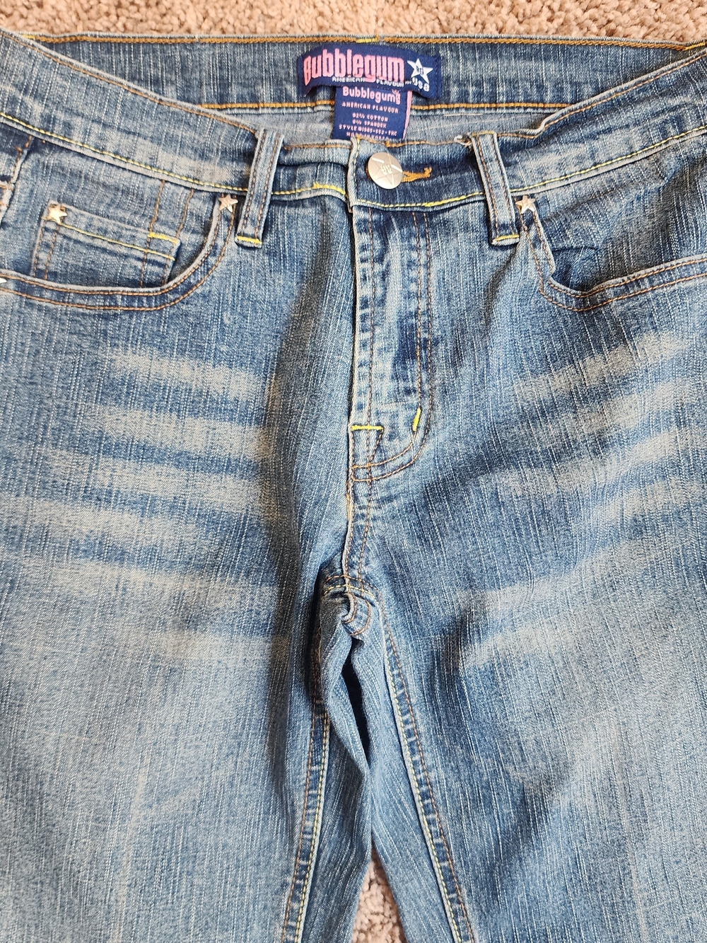 Y2K Bubblegum Denim Capri Jeans, Fits Sz 4 - Picture 3 of 10